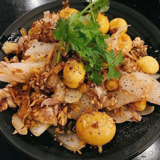 Lòng gà trứng non cháy tỏi